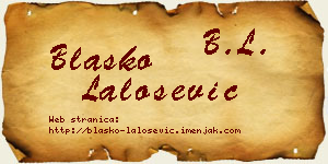 Blaško Lalošević vizit kartica